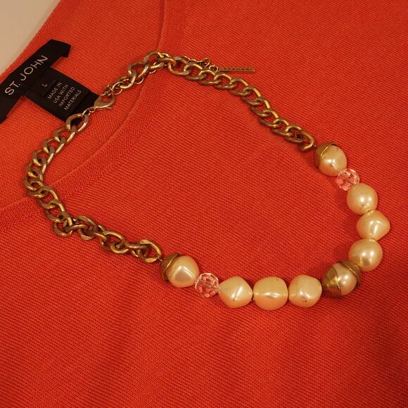 Brand New!! TAHARI: Rustic Gold-Toned Pearl Necklace - Picture 7 of 8